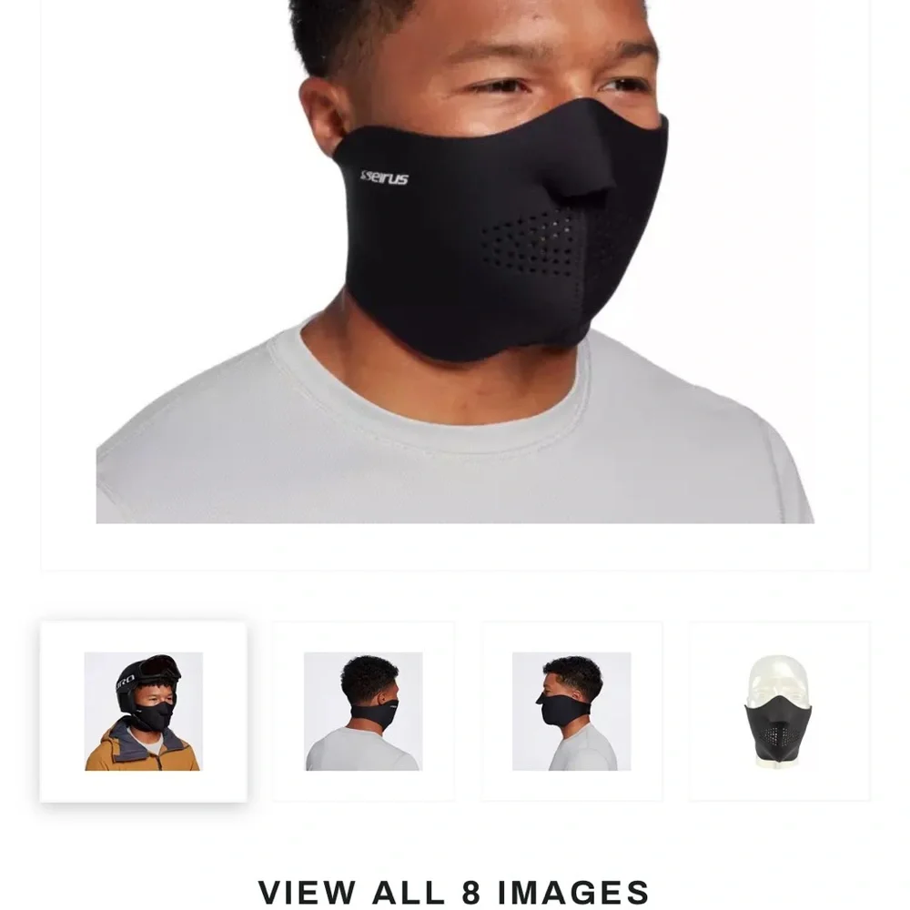 Seirius black fleece mask for cold weather- size small